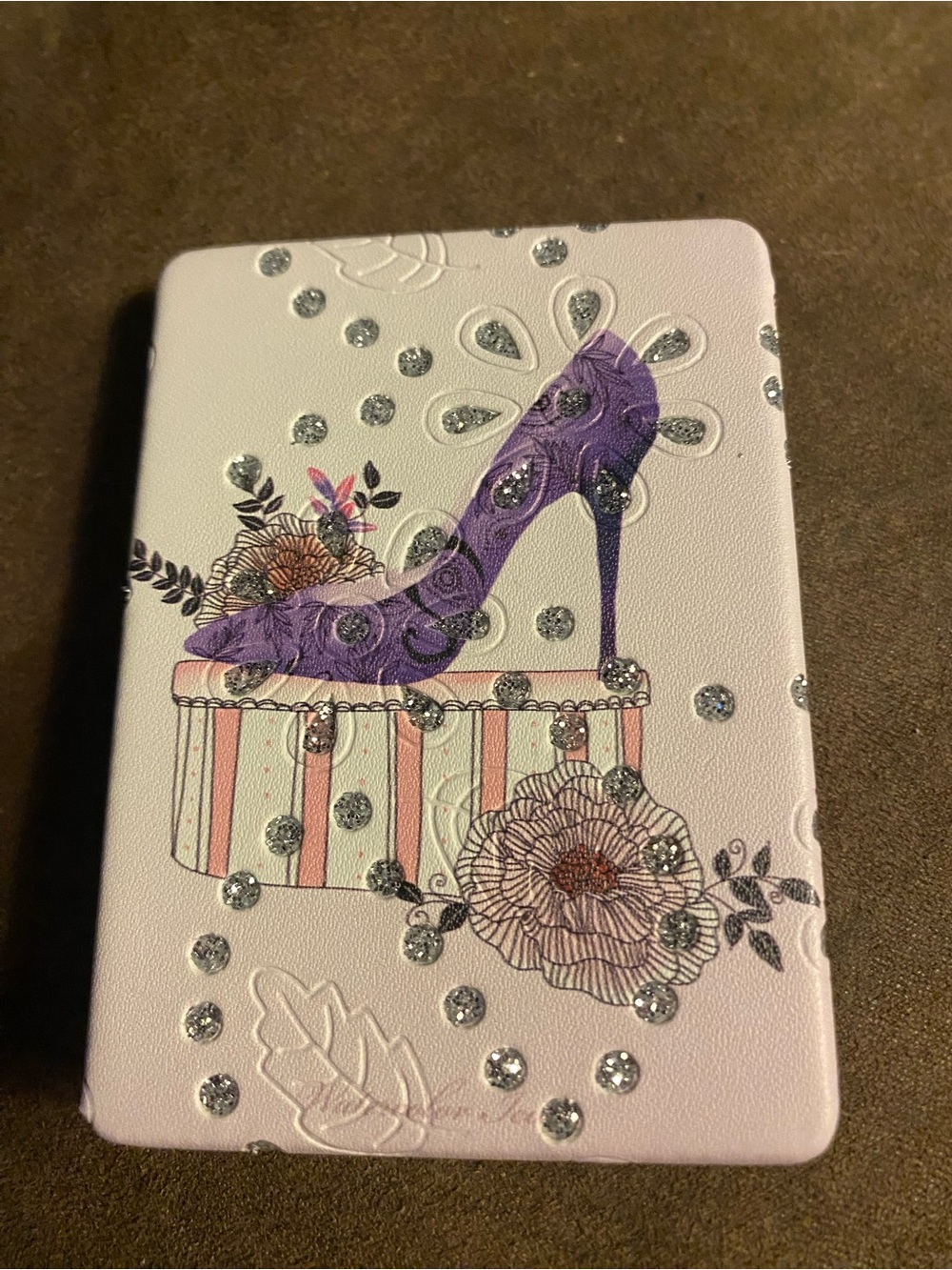 Purple High Heel Floral Compact